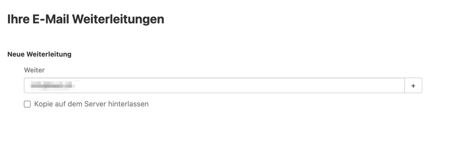 Eine Weiterleitung Auf Eine Andere E-Mail-Adresse Einrichten - Swizzonic.ch